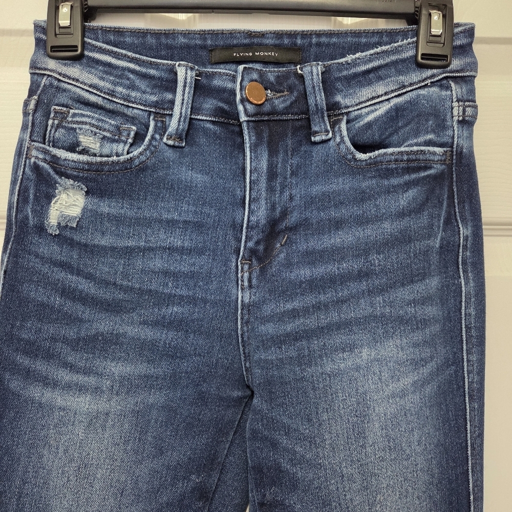 Flying Monkey High Rise Bootcut Stretch Dark Wash Denim Jeans Size 24 Western - Picture 4 of 12